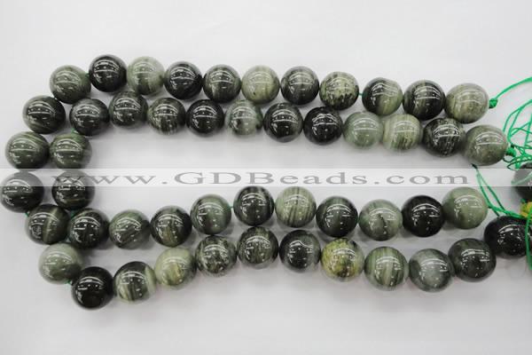 CGH07 15.5 inches 16mm round green hair stone beads wholesale