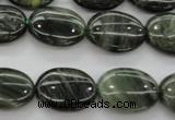 CGH46 15.5 inches 15*20mm oval green hair stone beads wholesale