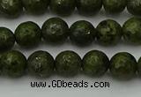 CGJ461 15.5 inches 6mm faceted round green jasper beads wholesale