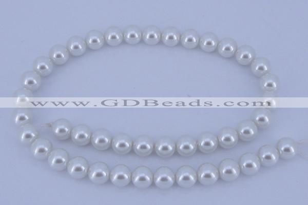 CGL04 5PCS 16 inches 10mm round dyed glass pearl beads wholesale