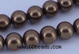 CGL102 10PCS 16 inches 4mm round dyed glass pearl beads wholesale