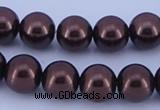 CGL113 10PCS 16 inches 6mm round dyed glass pearl beads wholesale