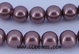 CGL124 10PCS 16 inches 8mm round dyed glass pearl beads wholesale