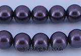 CGL135 5PCS 16 inches 10mm round dyed glass pearl beads wholesale