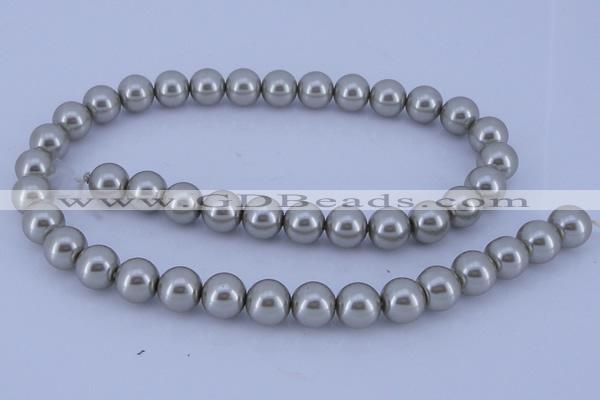 CGL176 5PCS 16 inches 12mm round dyed glass pearl beads wholesale