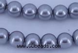 CGL192 10PCS 16 inches 4mm round dyed glass pearl beads wholesale