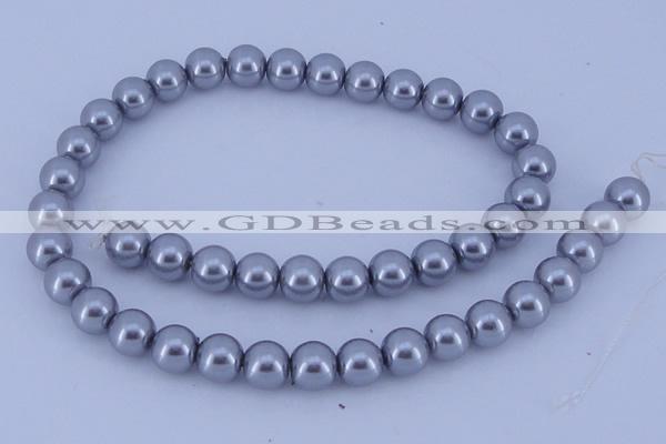 CGL195 5PCS 16 inches 10mm round dyed glass pearl beads wholesale