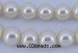 CGL22 10PCS 16 inches 4mm round dyed glass pearl beads wholesale