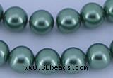 CGL222 10PCS 16 inches 4mm round dyed glass pearl beads wholesale