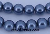 CGL232 10PCS 16 inches 4mm round dyed glass pearl beads wholesale