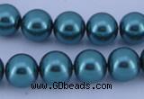 CGL243 10PCS 16 inches 6mm round dyed glass pearl beads wholesale