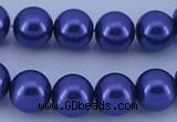 CGL263 10PCS 16 inches 6mm round dyed glass pearl beads wholesale