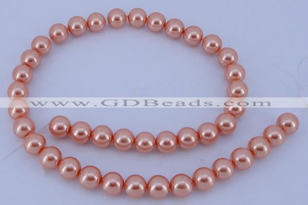 CGL295 5PCS 16 inches 10mm round dyed glass pearl beads wholesale