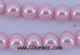 CGL302 10PCS 16 inches 4mm round dyed glass pearl beads wholesale