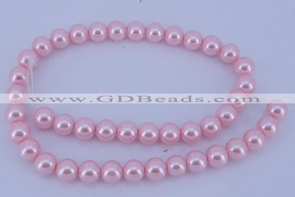 CGL302 10PCS 16 inches 4mm round dyed glass pearl beads wholesale