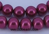 CGL316 5PCS 16 inches 12mm round dyed glass pearl beads wholesale