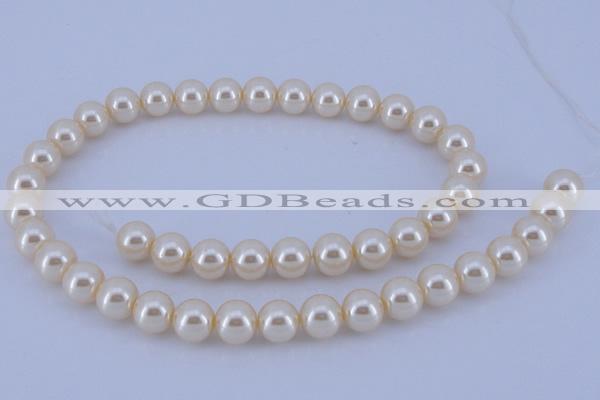 CGL32 10PCS 16 inches 4mm round dyed glass pearl beads wholesale