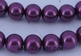 CGL336 5PCS 16 inches 12mm round dyed glass pearl beads wholesale