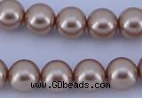 CGL352 10PCS 16 inches 4mm round dyed glass pearl beads wholesale