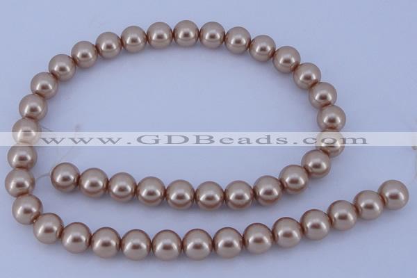 CGL353 10PCS 16 inches 6mm round dyed glass pearl beads wholesale