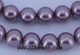 CGL382 10PCS 16 inches 4mm round dyed glass pearl beads wholesale