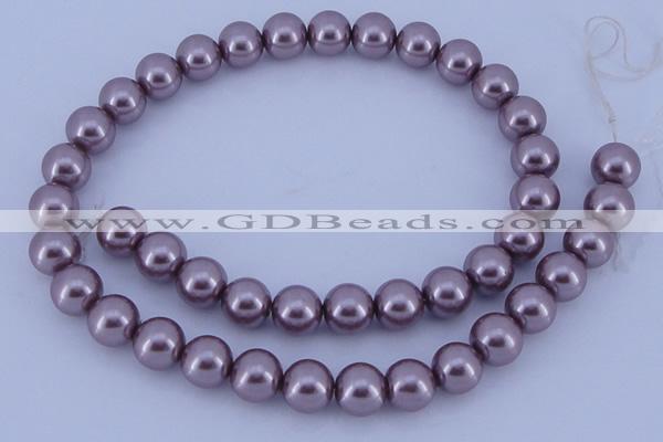 CGL388 5PCS 16 inches 16mm round dyed glass pearl beads wholesale