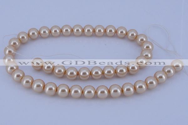 CGL42 10PCS 16 inches 4mm round dyed glass pearl beads wholesale