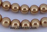 CGL63 10PCS 16 inches 6mm round dyed glass pearl beads wholesale