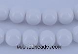 CGL854 10PCS 16 inches 4mm round heated glass pearl beads wholesale