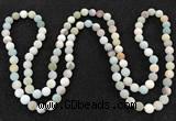 CGN1002 8mm round matte amazonite 108 beads mala necklaces