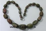 CGN127 22 inches 10*14mm - 20*30mm nuggets unakite necklaces