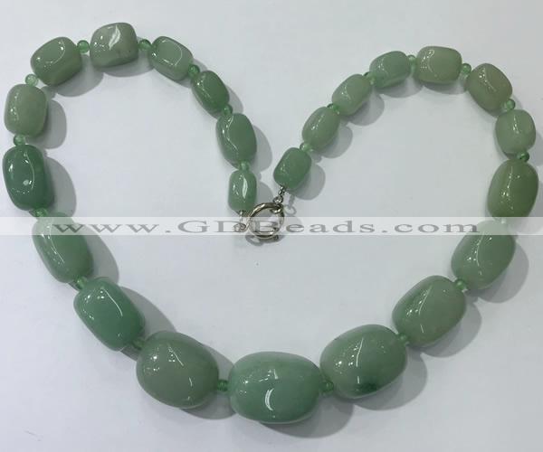 CGN129 22 inches 10*14mm - 20*30mm nuggets green aventurine necklaces