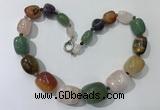 CGN130 22 inches 10*14mm - 20*30mm nuggets mixed gemstone necklaces