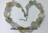 CGN145 19.5 inches 10*14mm - 20*30mm nuggets mixed quartz necklaces