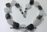 CGN148 19.5 inches 10*14mm - 20*30mm nuggets mixed quartz necklaces