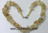 CGN159 18.5 inches 12*16mm - 13*18mm nuggets citrine necklaces