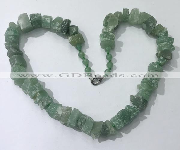 CGN160 18.5 inches 12*16mm - 13*18mm nuggets green aventurine necklaces