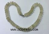 CGN174 20 inches 7*12mm - 9*12mm tyre matte lemon quartz necklaces