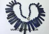 CGN193 23 inches 8*20mm - 11*60mm lapis lazuli stick necklaces