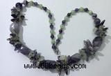 CGN387 23 inches chinese crystal & mixed quartz beaded necklaces