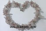 CGN400 19.5 inches chinese crystal & rose quartz chips beaded necklaces