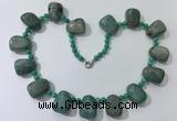 CGN443 21.5 inches freeform amazonite beaded necklaces