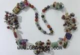 CGN452 25.5 inches chinese crystal & mixed gemstone beaded necklaces