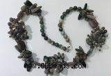 CGN453 25.5 inches chinese crystal & Indian agate beaded necklaces