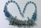 CGN462 22 inches chinese crystal & mixed gemstone beaded necklaces