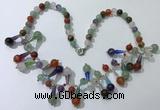 CGN506 21 inches chinese crystal & mixed gemstone beaded necklaces