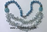 CGN516 23.5 inches chinese crystal & mixed gemstone beaded necklaces