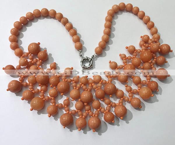 CGN558 19.5 inches stylish 4mm - 12mm candy jade beaded necklaces