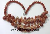 CGN570 19.5 inches stylish 4mm - 12mm striped agate beaded necklaces