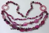 CGN598 23.5 inches striped agate gemstone beaded necklaces